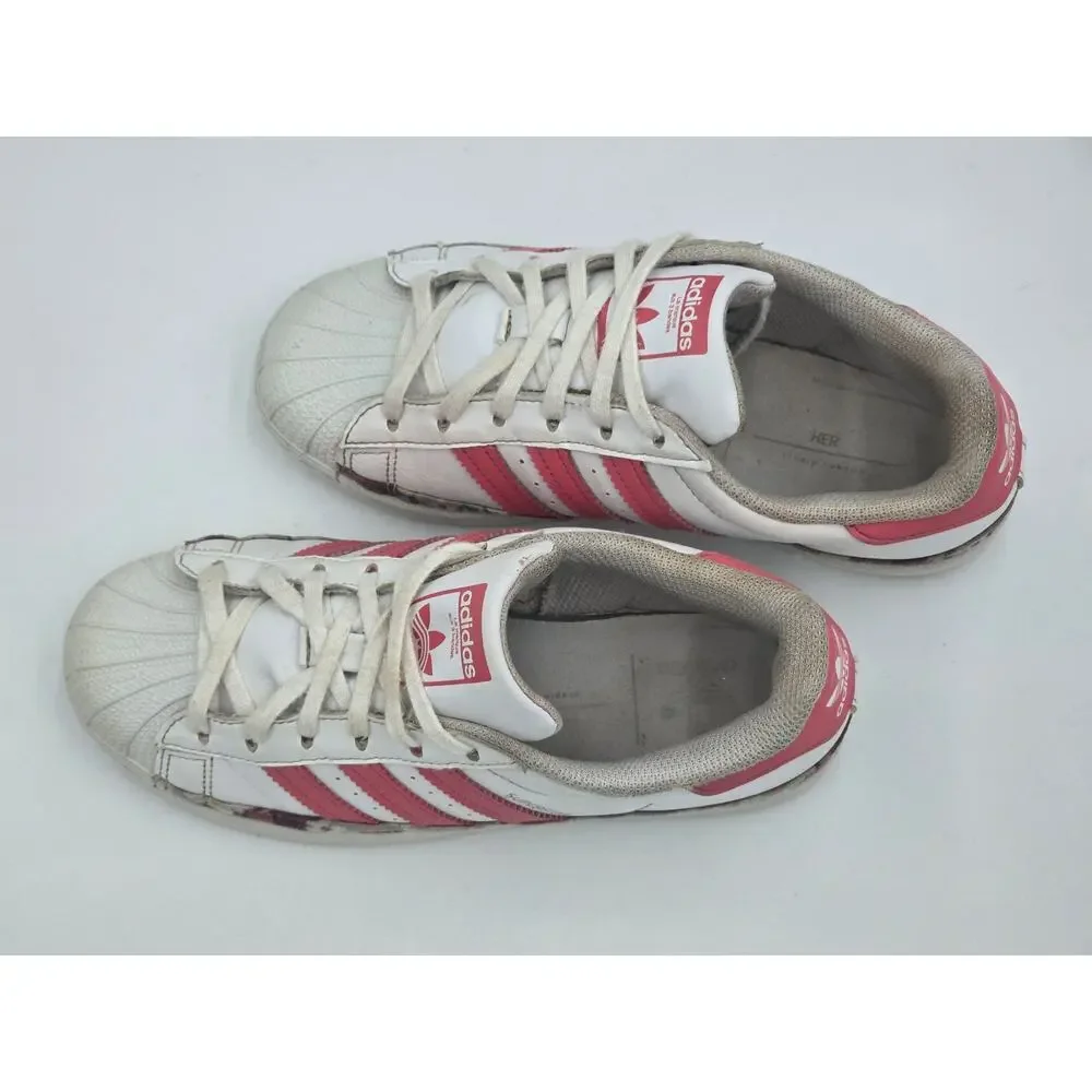 Adidas Superstar Her Studio London White Hazy Rose Kids Size 2 - Picture 2 of 8